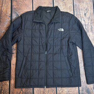 The North Face Mens Black Quilted Jacket L/G Lightweight Puffer Hooded Coat